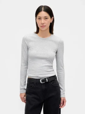 T-shirt a costine pointelle