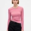 T-shirt a costine pointelle