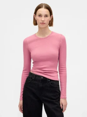 T-shirt a costine pointelle