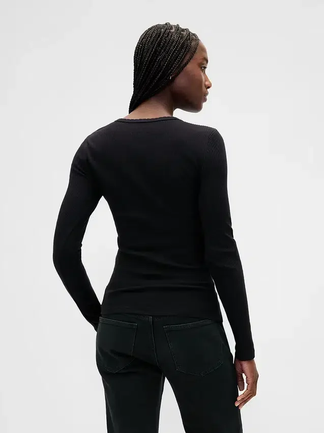 T-shirt a costine pointelle
