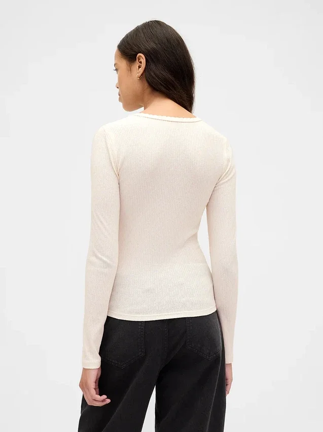 T-shirt a costine pointelle
