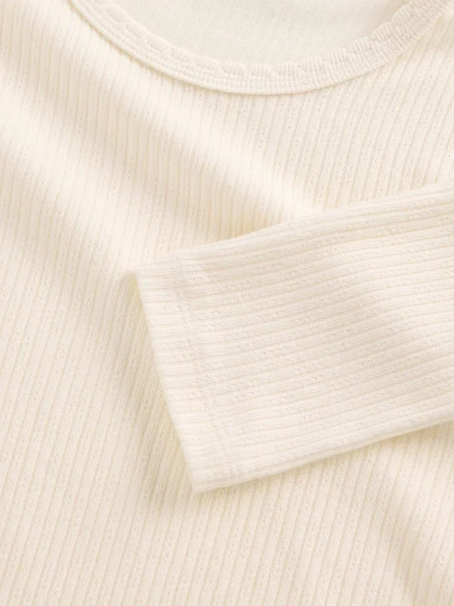T-shirt a costine pointelle