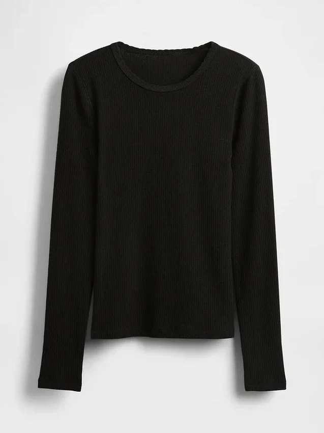 T-shirt a costine pointelle