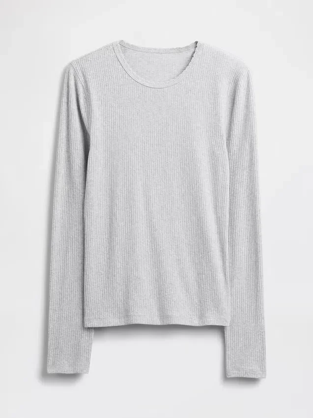 T-shirt a costine pointelle