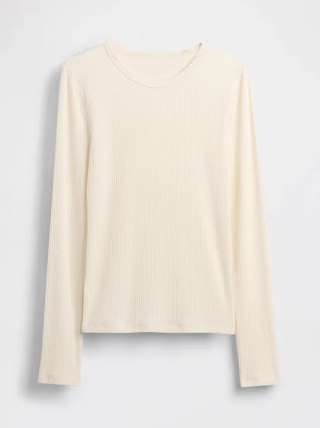 T-shirt a costine pointelle