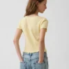 T-shirt a costine pointelle con bottoni sul davanti per bambini