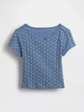 T-shirt a costine pointelle per neonato & bebè