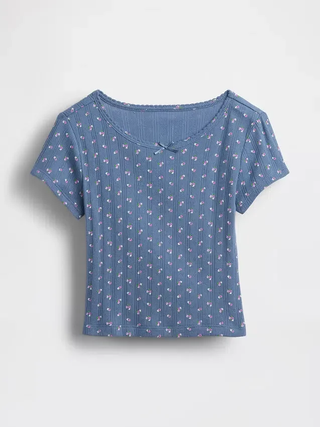 T-shirt a costine pointelle per neonato & bebè