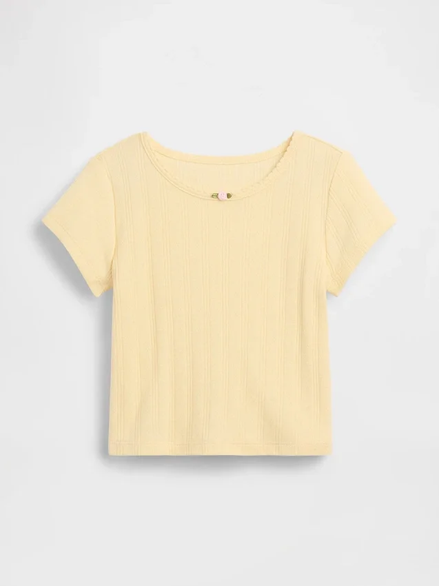 T-shirt a costine pointelle per neonato & bebè