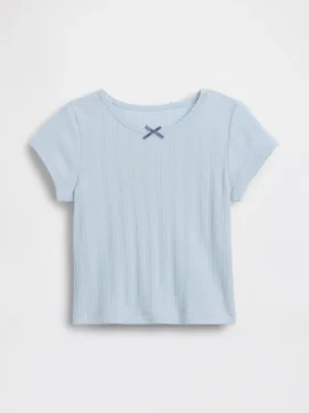 T-shirt a costine pointelle per neonato & bebè