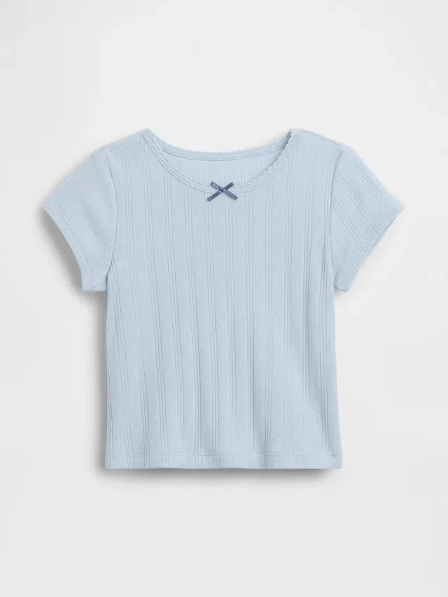 T-shirt a costine pointelle per neonato & bebè
