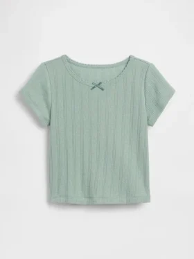 T-shirt a costine pointelle per neonato & bebè