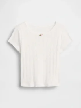 T-shirt a costine pointelle per neonato & bebè