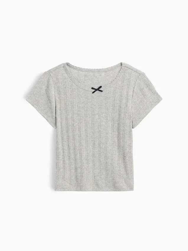 T-shirt a costine pointelle per neonato & bebè