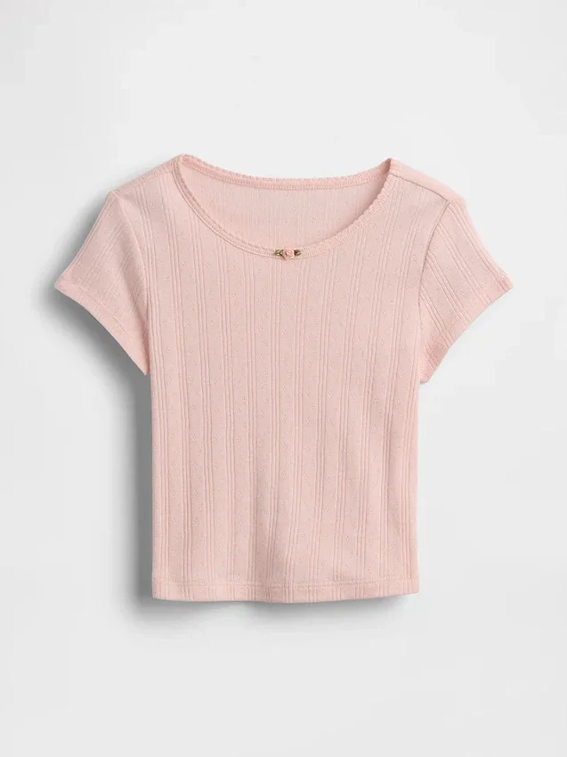 T-shirt a costine pointelle per neonato & bebè