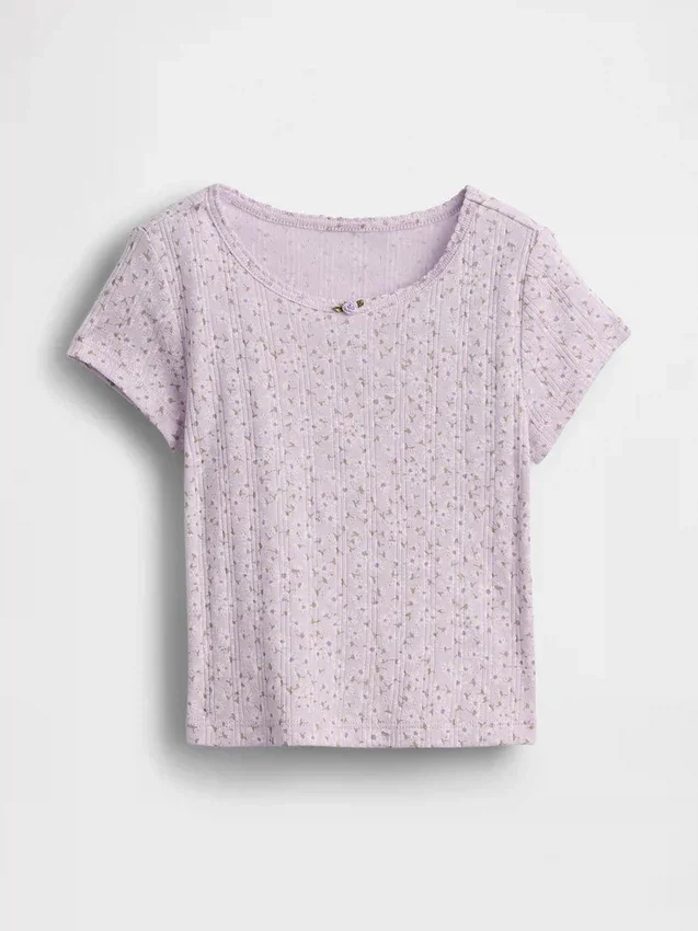 T-shirt a costine pointelle per neonato & bebè