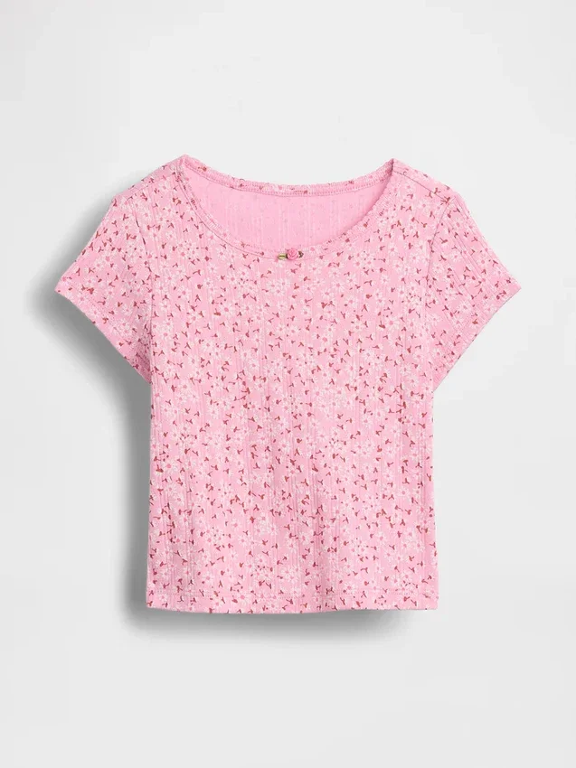 T-shirt a costine pointelle per neonato & bebè