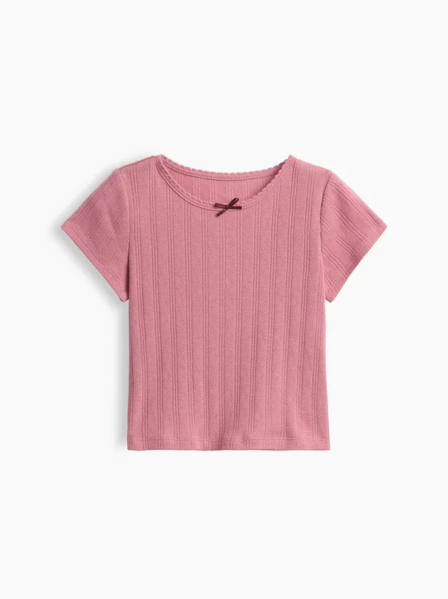 T-shirt a costine pointelle per neonato & bebè