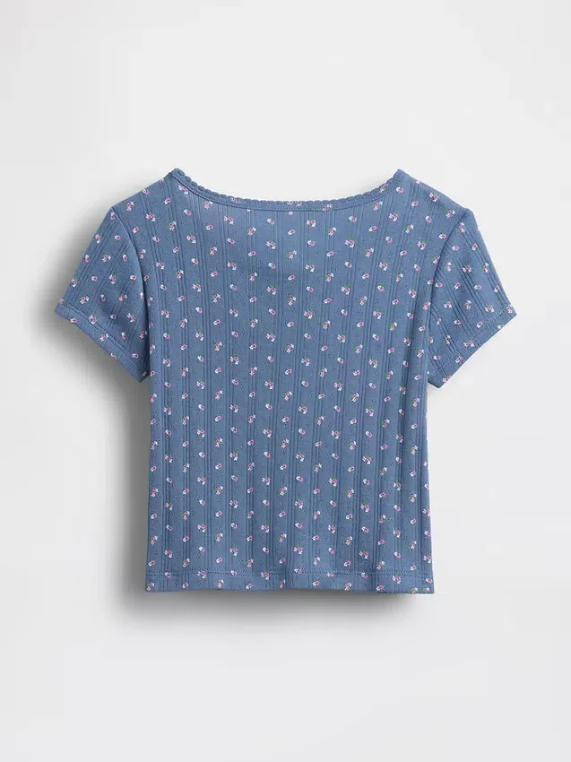 T-shirt a costine pointelle per neonato & bebè