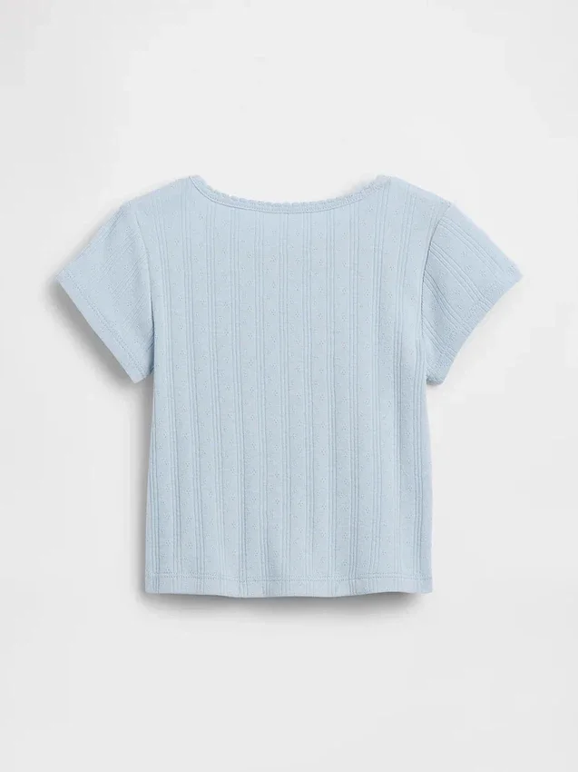 T-shirt a costine pointelle per neonato & bebè