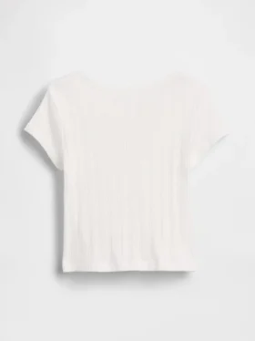 T-shirt a costine pointelle per neonato & bebè