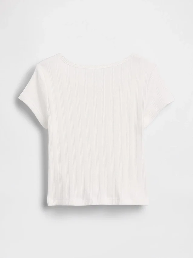 T-shirt a costine pointelle per neonato & bebè