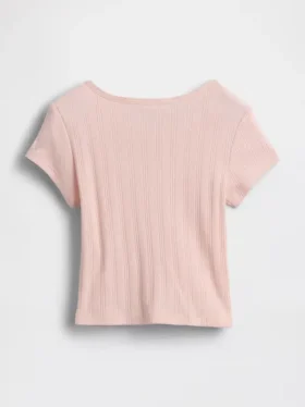 T-shirt a costine pointelle per neonato & bebè