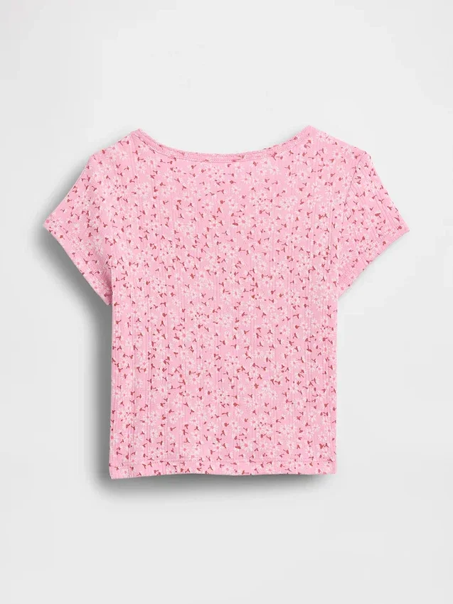 T-shirt a costine pointelle per neonato & bebè