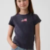 T-shirt a costine ricamata per bambini