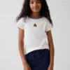 T-shirt a costine ricamata per bambini