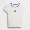 T-shirt a costine ricamata per bambini