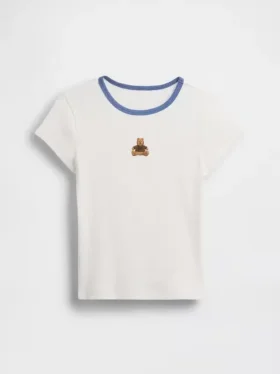 T-shirt a costine ricamata per bambini