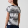 T-shirt a costine ricamata per bambini