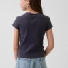 T-shirt a costine ricamata per bambini