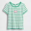 T-shirt a costine ricamata per neonato & bebè