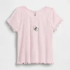 T-shirt a costine ricamata per neonato & bebè