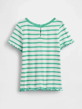 T-shirt a costine ricamata per neonato & bebè