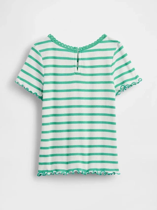 T-shirt a costine ricamata per neonato & bebè