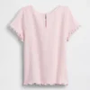 T-shirt a costine ricamata per neonato & bebè