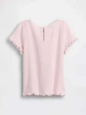 T-shirt a costine ricamata per neonato & bebè