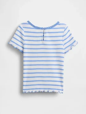 T-shirt a costine ricamata per neonato & bebè