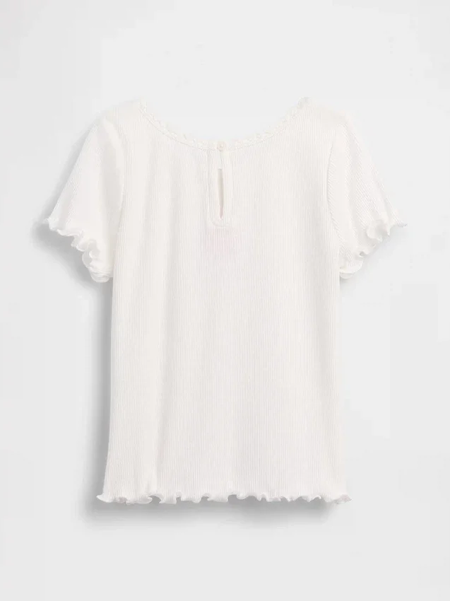 T-shirt a costine ricamata per neonato & bebè