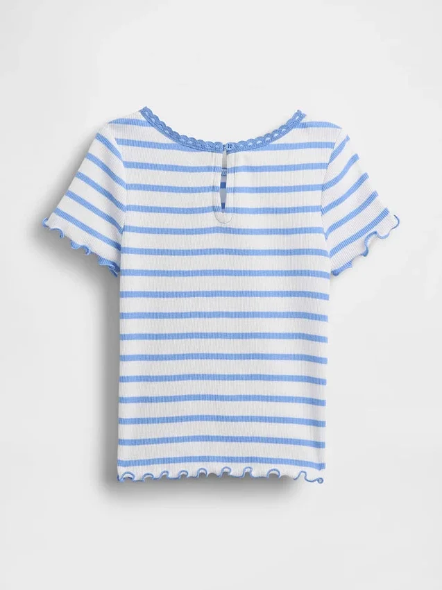 T-shirt a costine ricamata per neonato & bebè