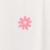 T-shirt a costine ricamata per neonato & bebè