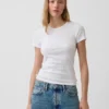 T-shirt a girocollo in punto Pointelle