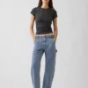 T-shirt a girocollo in punto Pointelle