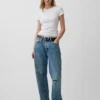 T-shirt a girocollo in punto Pointelle