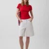 T-shirt a girocollo in punto Pointelle