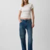 T-shirt a girocollo in punto Pointelle