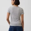 T-shirt a girocollo in punto Pointelle
